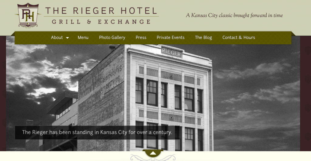 Kansas City Web Design for The Rieger Hotel Grill & Exchange - Johnny Lightning Strikes Again
