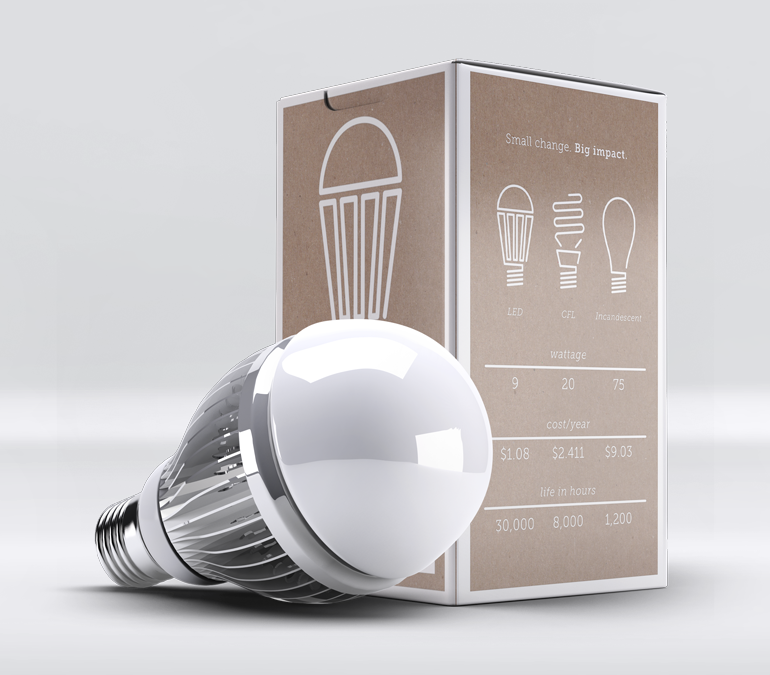 LED2 Light Bulb Packaging Design Detail - Johnny Lightning Strikes Again