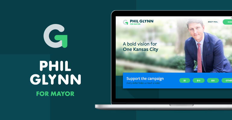 Phil Glynn Brand Logo and Website Homepage